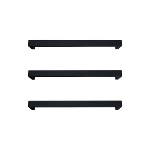 Black Largo Square Heated Towel Rail - 632mm