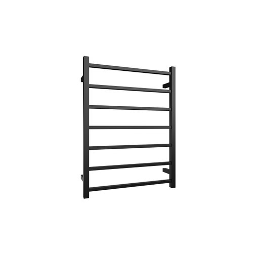 Black Quadro 7-Bar Heated Towel Rail - 600mm