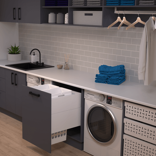 White with White Baskets Tanova Drawer Insert Laundry Systems