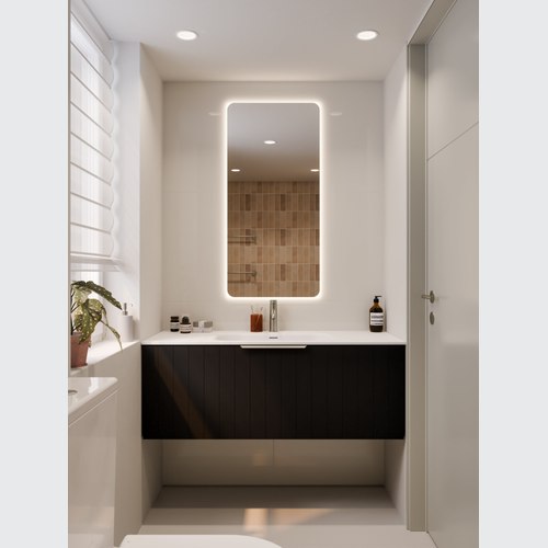 Matte Black Lineare 1200 Coastal Single Drawer Vanity