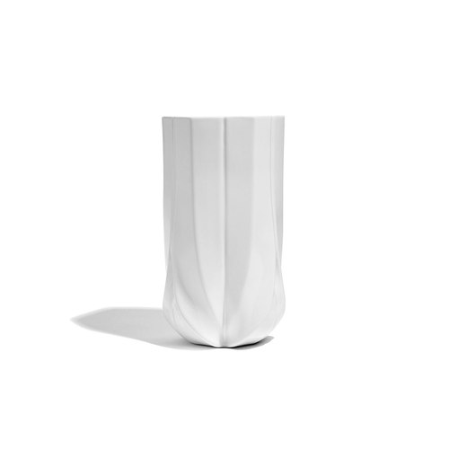 White Braid Wide Vase