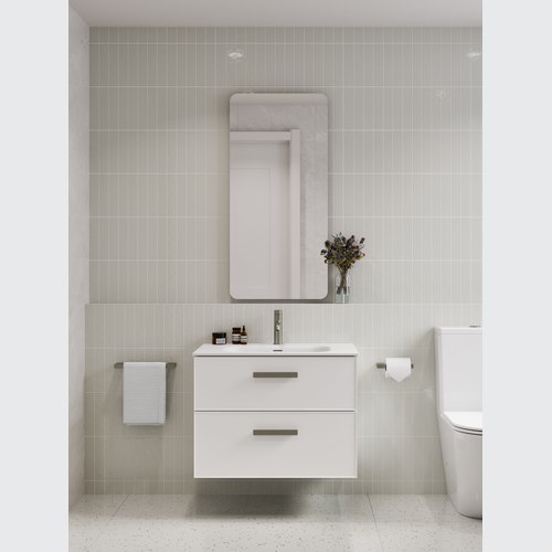 Matte White LINEARE 750 DOUBLE DRAWER VANITY | AXEL DRAWER FRONT