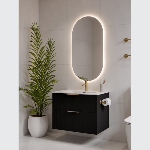 Matte Black Lineare 750 Coastal 2 Drawer Vanity