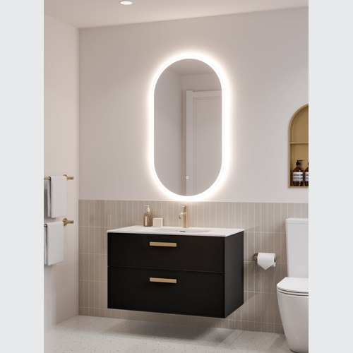 Matte Black LINEARE 900 DOUBLE DRAWER VANITY | AXEL DRAWER FRONT