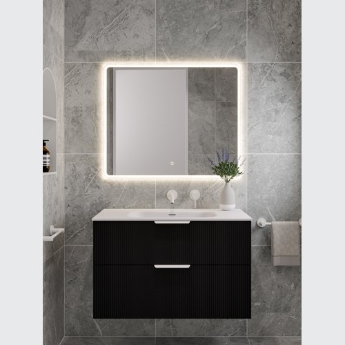 Matte Black Lineare 900 Pillar 2 Drawer Vanity