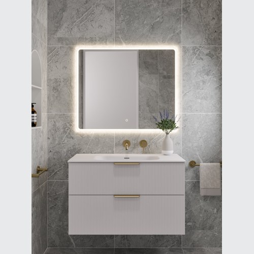 Matte White Lineare 900 Pillar 2 Drawer Vanity