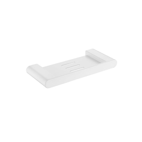 Matte White Flow Metal Shower Shelf 250mm