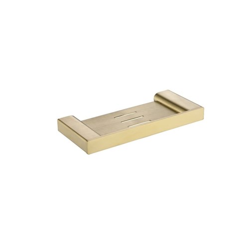 Brushed Brass Pure Metal Shower Shelf 250mm