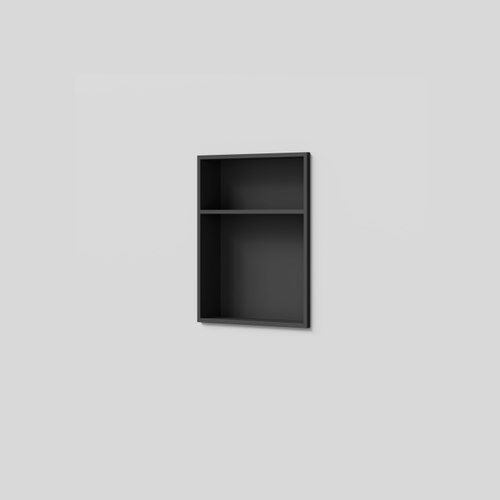 Matte Black Acacia Shower Niche with Shelf