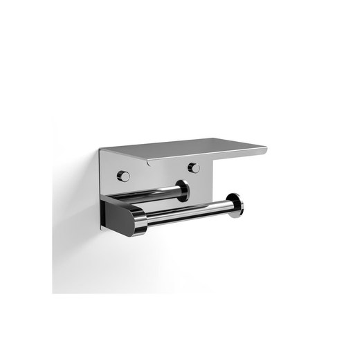 Chrome Versa Toilet Roll Holder & Shelf