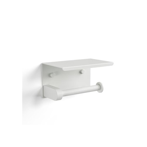 Matte White Versa Toilet Roll Holder & Shelf