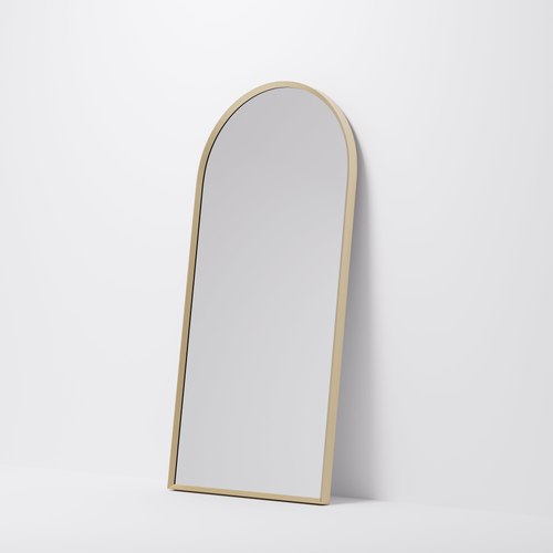 Brushed Brass Aspect 500 Arch Framed Mirror