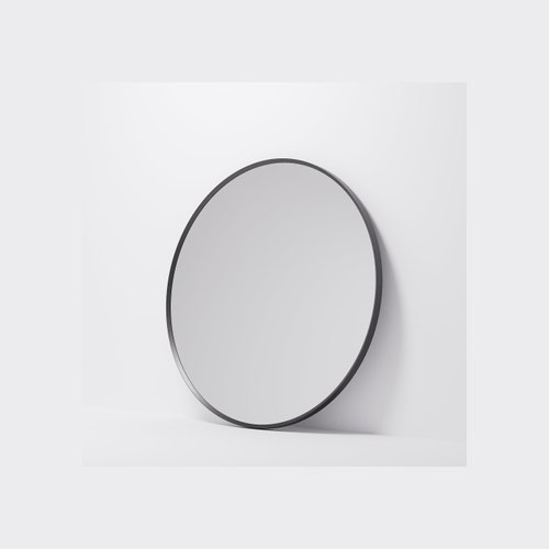 Gunmetal Aspect 850 Round Framed Mirror