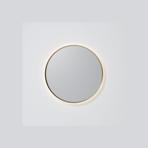 Brushed Brass Aura Round 700 LED Mirror