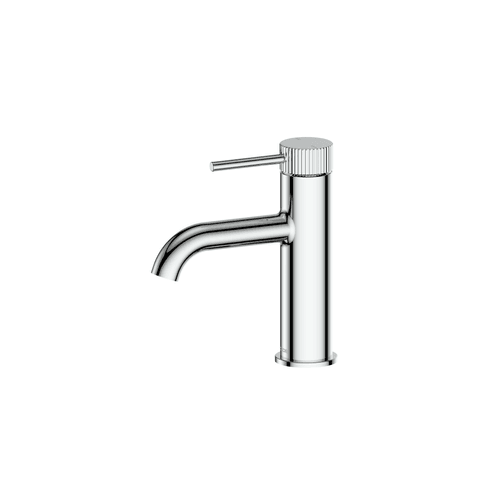 Chrome Code Nature Piper Basin Mixer | Textured Handle