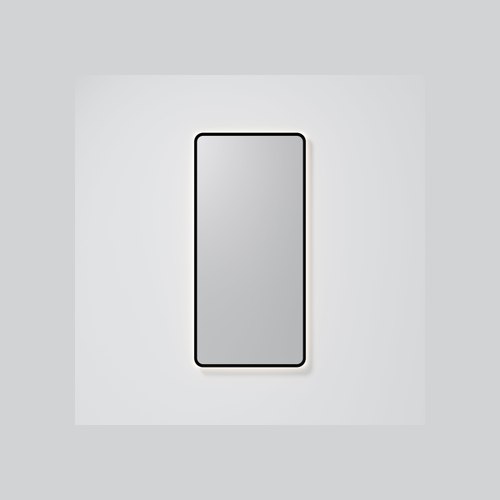 Black Aura Rectangle 500x1050 LED Mirror