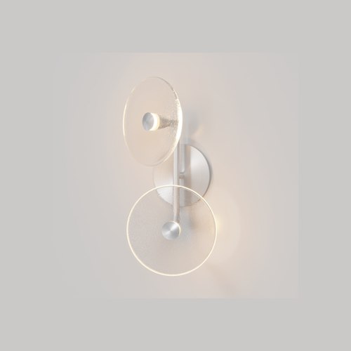 Steel finish Coral Duo Rod Wall Light - (Off-Centered)