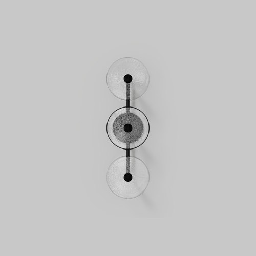 Matte Black Coral Trio Rod Wall Light - (Centered)
