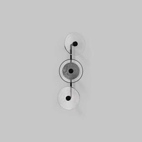Matte Black Coral Trio Rod Wall Light - (Off-Centered)