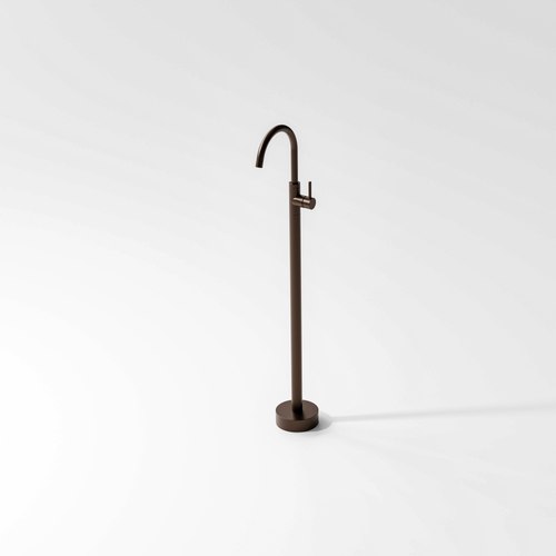 Brushed bronze Versa Floorstanding Bath Filler with Mixer