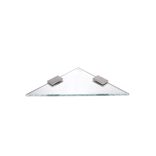 Brushed Nickel Versa Glass Triangle Shelf 250mm