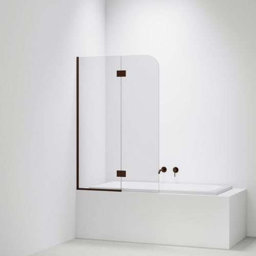 Brushed bronze Code Super Clear Bath Screen Range | 550 + 450W