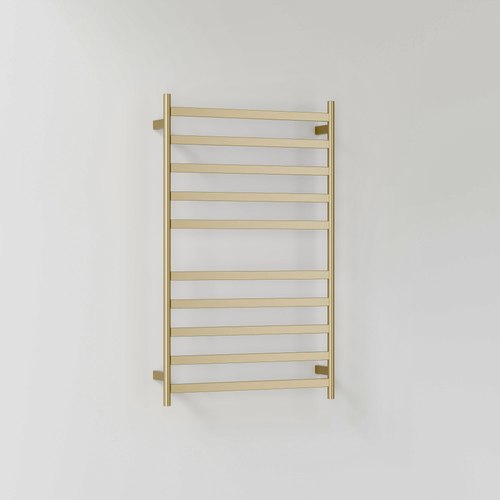 Brushed Brass Lineare Heated Towel Ladder 1050 x 650mm