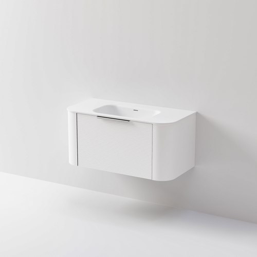 White Nature 1000 Vanity | Inset Basin & Orchard Drawer Front