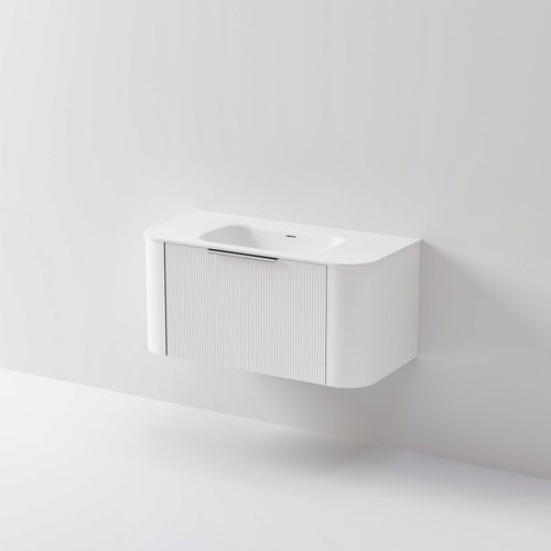 White Nature 1000 Vanity | Inset Basin & Pillar Drawer Front