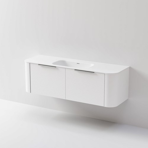 White Nature 1500 Vanity | Inset Basin & Orchard Drawer Front