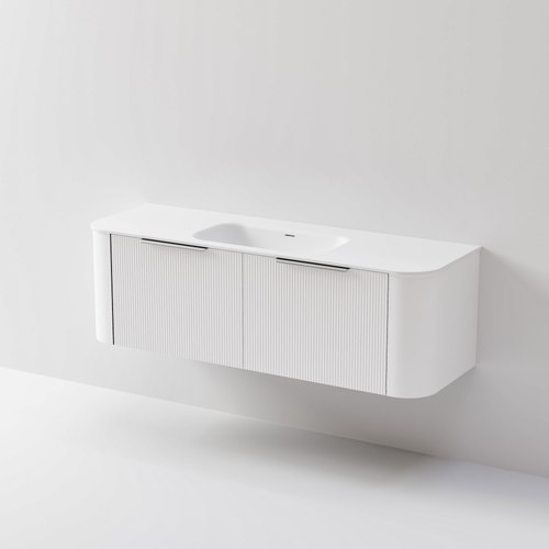 White Nature 1500 Vanity | Inset Basin & Pillar Drawer Front