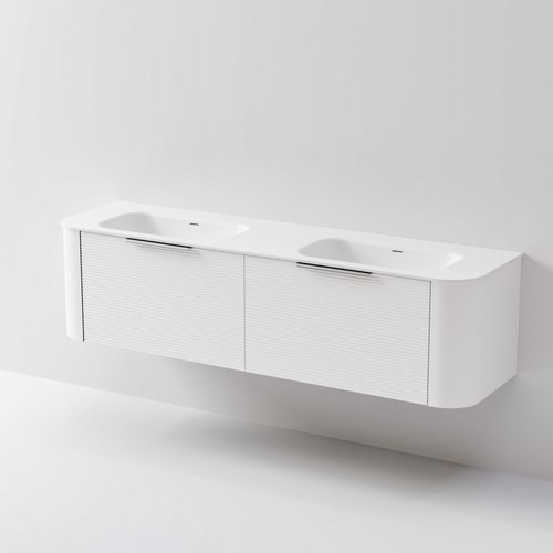 White Nature 1800 Vanity | Double Inset Basin & Orchard Drawer Front