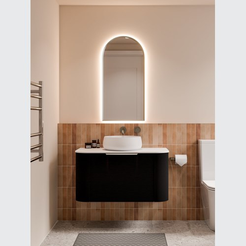 Black Nature 900 Vanity | Flat Slab Top & Orchard Front