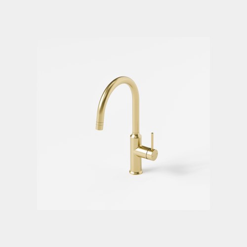 Brushed Brass Nature Gooseneck Kitchen Sink Mixer