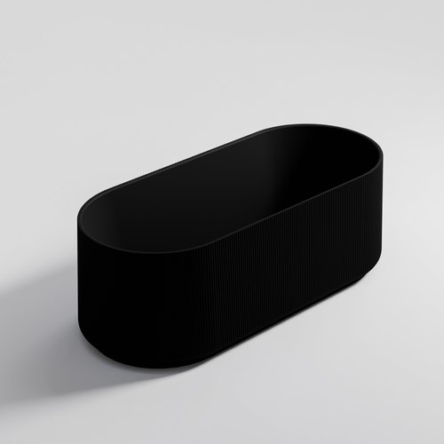 Matte Black Endura Acrylic Pillar 1700 Freestanding Bath
