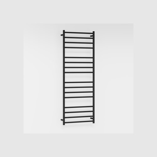 Matte Black Round Heated Towel Ladder 1600x600mm