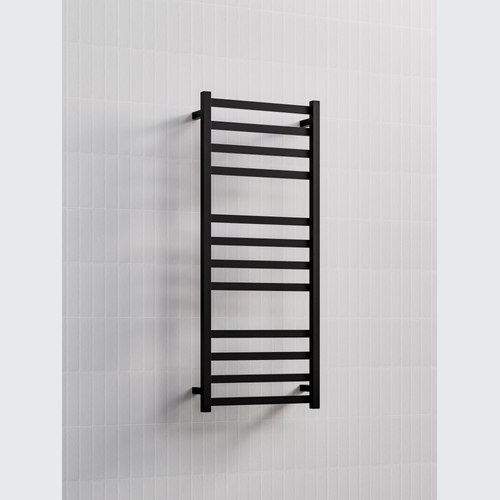Matte Black Square Heated Towel Ladder 1200x500mm