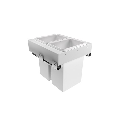 White Tanova Simplex Plus Pull Out Kitchen Bins