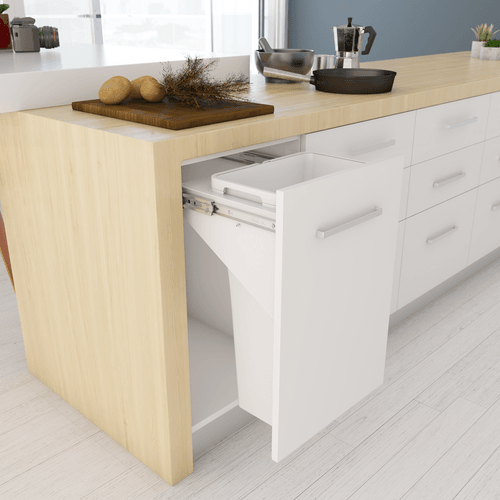 White Tanova Simplex Pull Out Kitchen Bins
