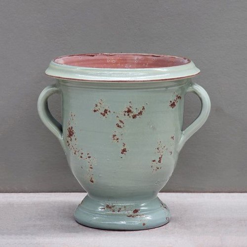 Celadon Le Chene Vert Anduze Antique Two Handle Jar