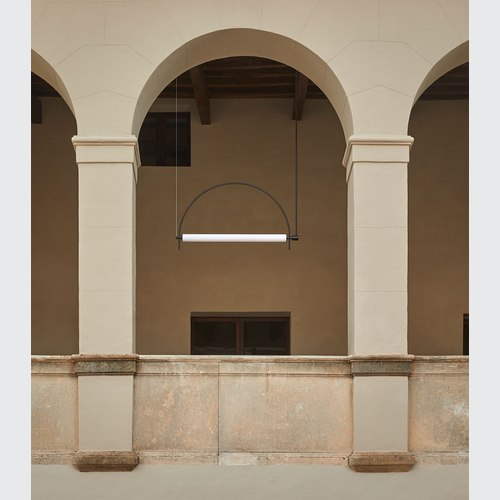 Matte Black Arc Pendant Light