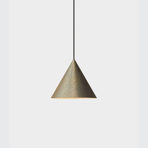 Pre Aged Brass Cone Outdoor Pendant Light
