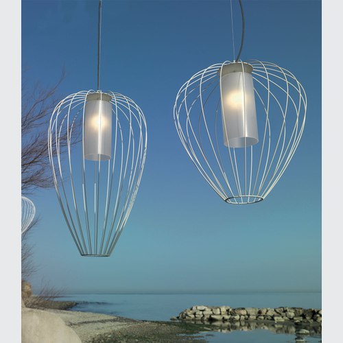 Glossy White Cell Outdoor Pendant Light