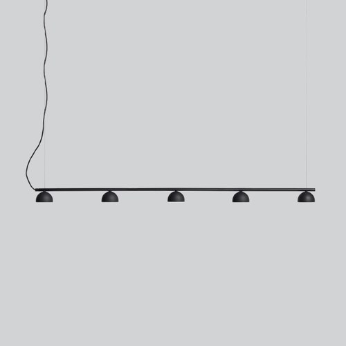 Matte Black Blush Rail 5lt Pendant Light