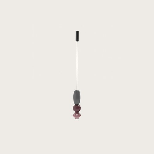 Grey/Mineral Red/Pale Pink Papi Pendant Light