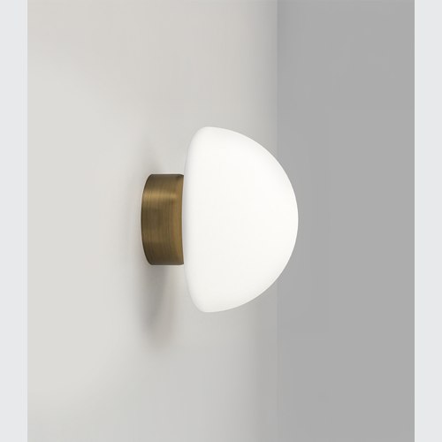 Old Brass Dome Deco Wall Light