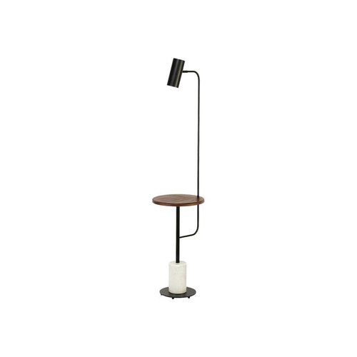Black Disson Functional Floor Lamp with Table Top and Marble Base