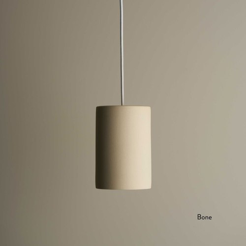 Bone Ceramic Cylinder Pendant Light Small