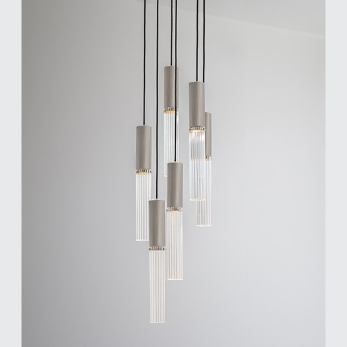 Satin Nickel Flume 6lt Pendant Light