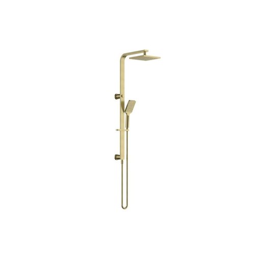 Brushed Brass Quadro Double Head Slide Shower